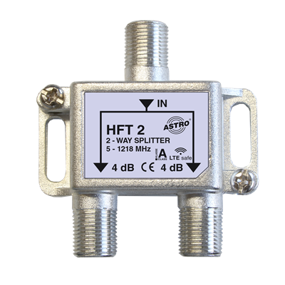 Verdeler/splitter 2v retourgeschikt F-conn. HFT2
