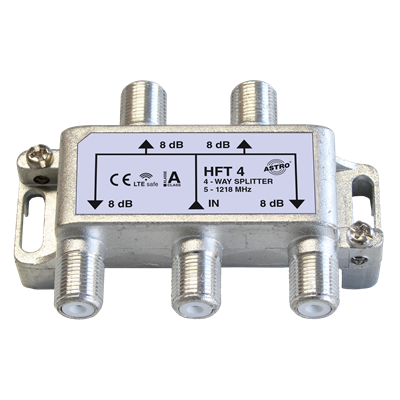 Verdeler/splitter 4v retourgeschikt F-conn. HFT4