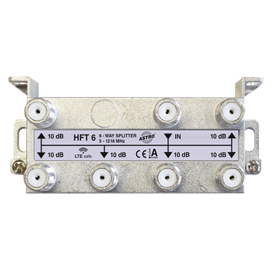 Verdeler/splitter 6v retourgeschikt F-conn. HFT6