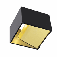 Wandarmatuur Logs In Zwart/Goud 1Xled 3000K afbeelding 2