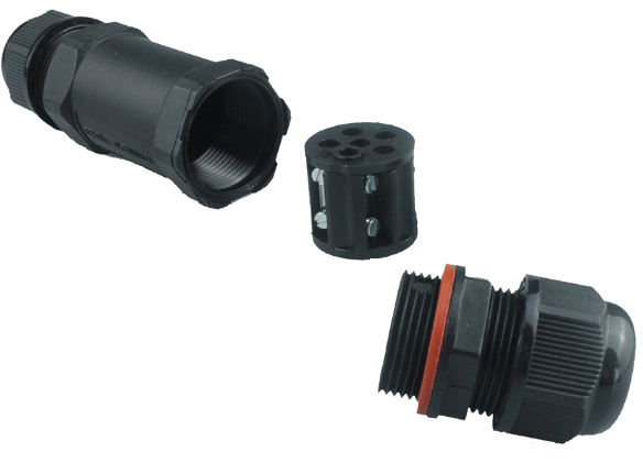 Overgangsmof 5p 0,5-4mm² IP68 schroef/wartel zwart afbeelding 3