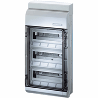 Installatiekast 3x12 mod. incl. deur IP65 PE
