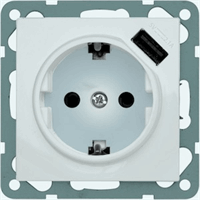 Universele USB-wandcontactdoos SCHUKO met insteekc afbeelding 2