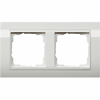 Gira System 55 Afdekraam 2-v voor wandgoot zuiver wit 0212023 afbeelding 2