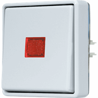 Schakelaar IP44 wissel lens rood WG6 afbeelding 2