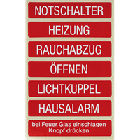 Folie tbv glas afd. div. tekst rood/wit WG8 afbeelding 2