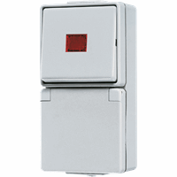 Combi opb IP44 WCD RA 1V+wissel kontr. + bak WG6 afbeelding 2