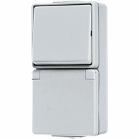 Combi opb IP44 WCD RA 1v + wissel met bak WG6 afbeelding 2