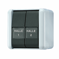 Schakelaar IP44 slv 2xM tekstkd 22x22 + bak WG8 afbeelding 2