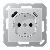 WCD RA 1V Slv Inb kv Usb-A+Usb-C Aluminium A/As afbeelding 2