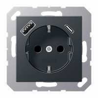 WCD RA 1V Slv Inb kv Usb-A+Usb-C Antr Mat A/As afbeelding 2