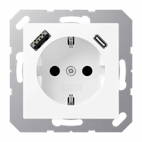 WCD RA 1V Slv Inb kv Usb-A+Usb-C Wit Mat A/As afbeelding 2