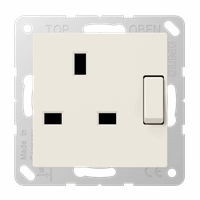 WCD 2P+A 1v inb kv afschak BS 1363 crème AS afbeelding 2