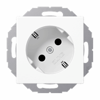 Jung AS500 stopcontact 1-voudig met randaarde 45gr wit A520-45NWW
