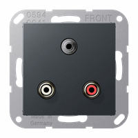 Cpl slv inb 2xTulp + 1xMiniJack antraciet mat A/AS afbeelding 2