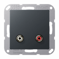 Cpl slv inb 2xTulp audio antraciet mat A/AS afbeelding 2