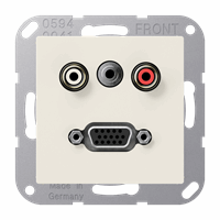 Cpl slv inb 2xTulp + 1xMiniJack + VGA crème A/AS afbeelding 2