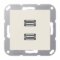Cpl slv inb 2xUSB 2.0 crème A/AS afbeelding 2