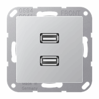 Cpl slv inb 2xUSB 2.0 aluminium A/AS afbeelding 2