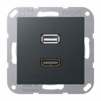 Cpl slv inb HDMI + USB 2.0 antraciet mat A/AS afbeelding 2