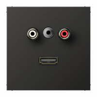 Cpl slv inb 2xTulp+1xMiniJack + HDMI antraciet LS afbeelding 2