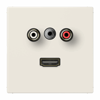 Cpl slv inb 2xTulp + 1xMiniJack + HDMI crème LS afbeelding 2
