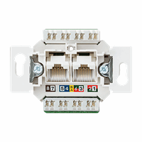 Data aansl.doos inb 2xRJ45 8-pol cat6a BW afbeelding 2