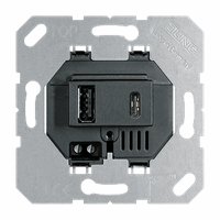 Usb Laadcontactdoos 1Xusb-A/1Xusb-C Zwart afbeelding 2