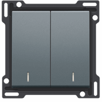 Niko 220-61507 2X1/2 Toets Lens Alu St. afbeelding 2