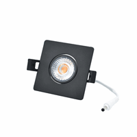 Interlight LED inbouwspot 8W 2700K 640 lumen dimbaar zwart IP44 Camini kantelbaar vierkant (IL-DCMS8K27B)