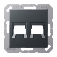 Cpl slv 2xModjack Tyco/AMP cat5e antraciet mat A afbeelding 2