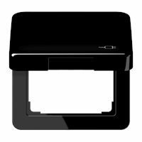 Klapdeksel slv 50X50mm 'stekker' zwart CD afbeelding 2