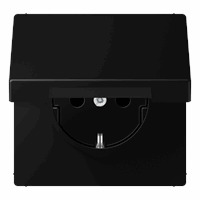 JUNG LS990 stopcontact mat zwart grafiet klapdeksel design jaren 60 mooie nieuwe kleur interieur (LS1520NBFKIKLSWM)