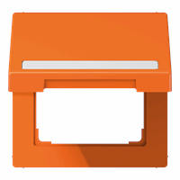 Klapdeksel slv 50X50mm tekstkd 9x58 oranje LS afbeelding 2