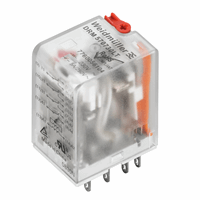 Miniatuur relais 230Vac 2w LED+testknop steek afbeelding 2