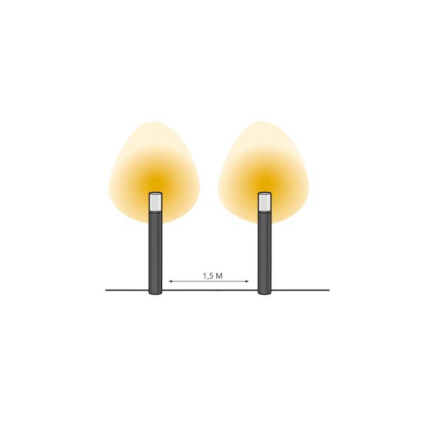 Zuil Oberon Hi 12V 4W 400Lm 3000K Ip44 Antr afbeelding 3