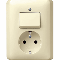 Gira System 55 Inb. combi wissel + WCD+RA crème 017601