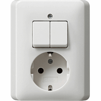 Gira System 55 Inb. combi serie + WCD+RA zuiver wit 017503