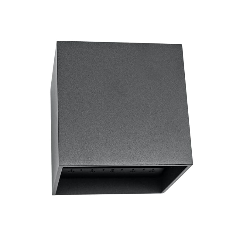 Wandarmatuur CUBE 10x10x10 grijs RAL 7016 Up en Down 6W 2700K 220 lumen kubus vorm dimbaar