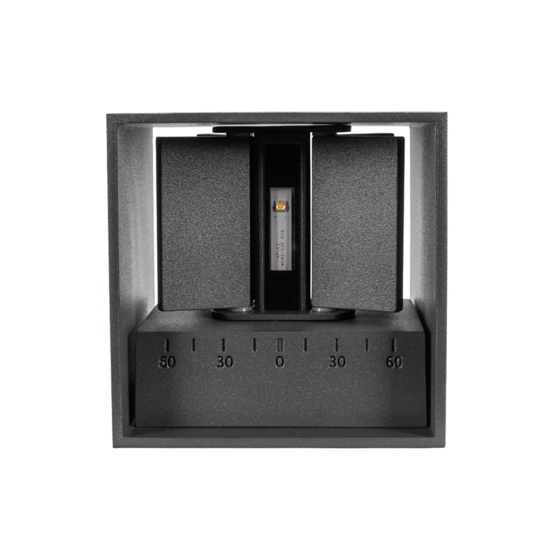 Wandarmatuur CUBE 10x10x10 grijs RAL 7016 Up en Down 6W 2700K 220 lumen kubus vorm dimbaar