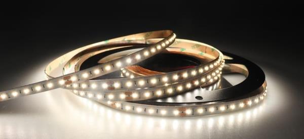 LED strip 2700K 24V 120 LED per meter 772 lumen 9.6W 5 meter IP20 dimbaar 8mm breed afkorten 50mm