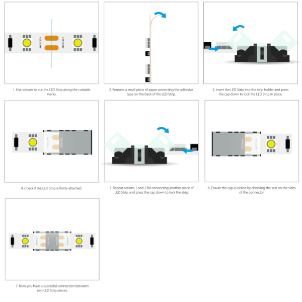 Led strip koppelstukje 8mm led strip IP20 127-403