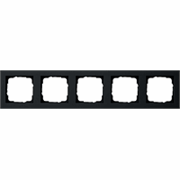 Gira E2 Afdekraam 5-v zwart mat 021509 afbeelding 2