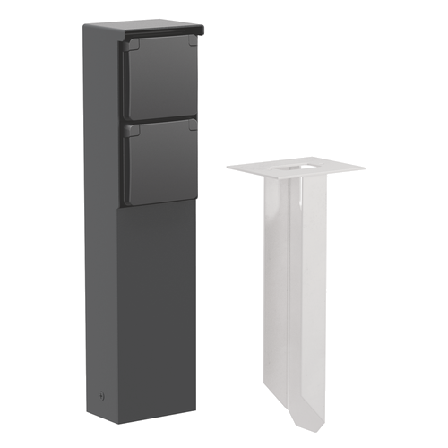 Tuinpaal 2v WCD IP55 grondpin RVS zwart afbeelding 2
