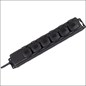 Stopcontactverdeler 6-voudig IP44 zwart 2 meter H07RN-F 3G1,5 met zelfsluitende deksels afbeelding 2