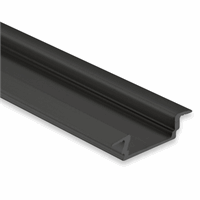 PL8 LED profile flat / wing zwart 2m afbeelding 2