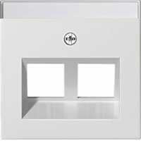 Gira System 55 Cpl 2x Mod-jack 30° tekstveld zuiver wit 264027 afbeelding 2