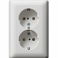Gira System 55 Dubbele&nbsp;Wandcontactdoos +RA&nbsp;KV&nbsp;en&nbsp;afdekplaat&nbsp;voor&nbsp;inbouwd.&nbsp;1-v&nbsp;zuiver&nbsp;wit&nbsp;mat 078327 afbeelding 2