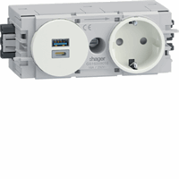 WCD+RA 1-v + USB-A+C, C-profiel Wago RAL9016 wit afbeelding 2