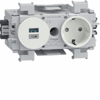 WCD+RA 1-v + USB-A+C, frontmontage Wago R9016 wit afbeelding 2